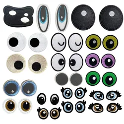 1 Pair Cartoon Eyes Embroidered Appliques Small Iron on Eyeball Patches for Kids Clothing Handmade Doll Eyes DIY Sewing Supplies