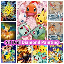 Pokemon 5D DIY AB Diamond Painting Mosaic Japanese Cartoon Anime Art Cross Stitch Kits Embroidery Rhinestones Children's Gift