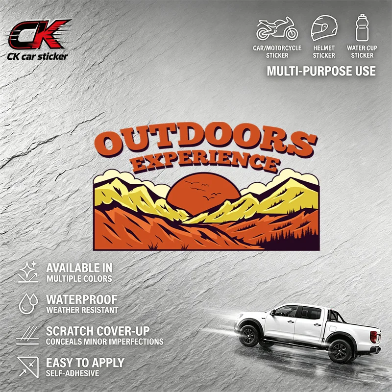 Waterproof Self-Adhesive Vinyl Decal for Car Motorcycle Helmet Water Cup Outdoors Experience