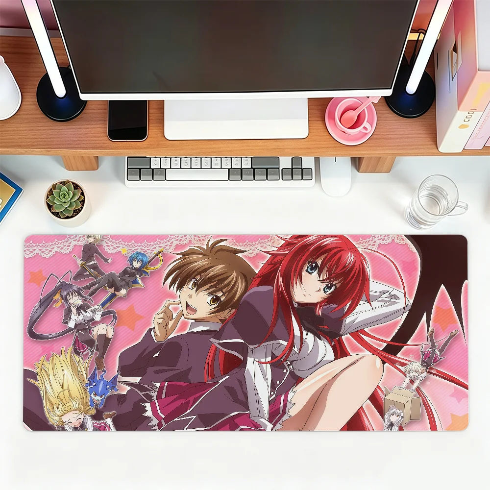 Anime Mouse Pad Gamer XXL Keyboard Table Mat Red Pink Gradient Hair Blue Eye Anime Girl Multi Scene Office Gaming Home Desk Mat