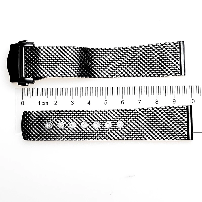 20mm Stainless Steel Watch Strap for Seiko for Omega Seamaster 007 Diving Wrist Band Milanese Mesh Strap Folding Buckle Bracelet