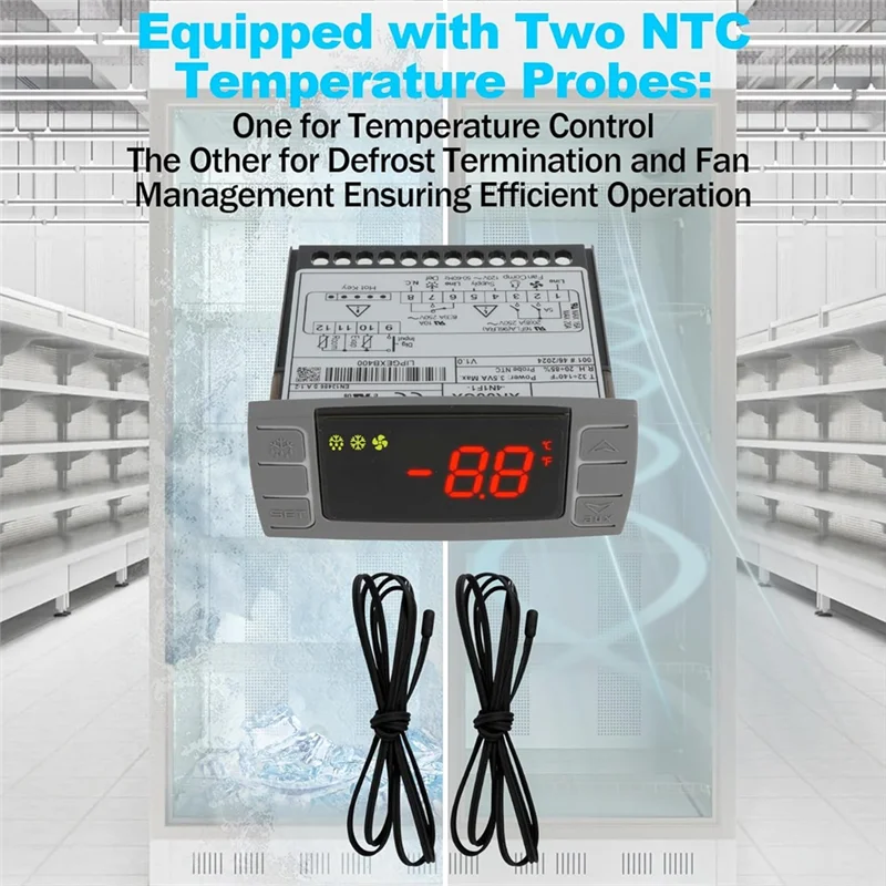 【Hot Selling Items】Digital Thermostat Replacement For XR06CX-4N1F1 Temperature Controller–Ideal For 120V 50-60Hz Commercial Refr