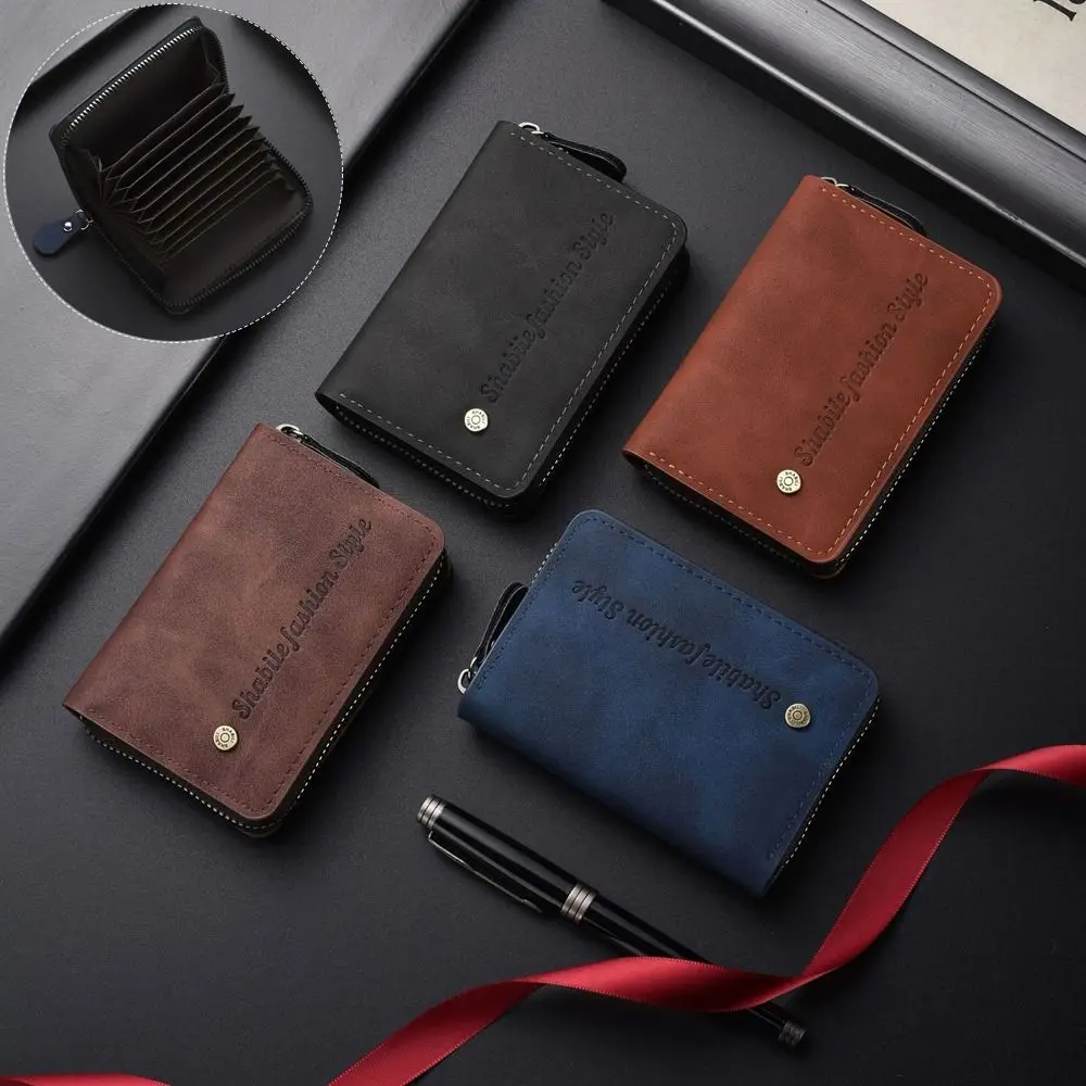 กระเป๋าใส่บัตรหนัง PU ใหม่ ช่องใส่บัตรหลายช่อง กระเป๋าสตางค์พกพาสะดวก  กระเป๋าใส่บัตรขนาดใหญ่สำหรับผู้ชาย