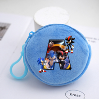 Sonics Round Coin Purses Anime Game Printed Hedgehog Letter Wallets Children Mini Zipper Storage Bags Key Pouch Boys Girls Gift