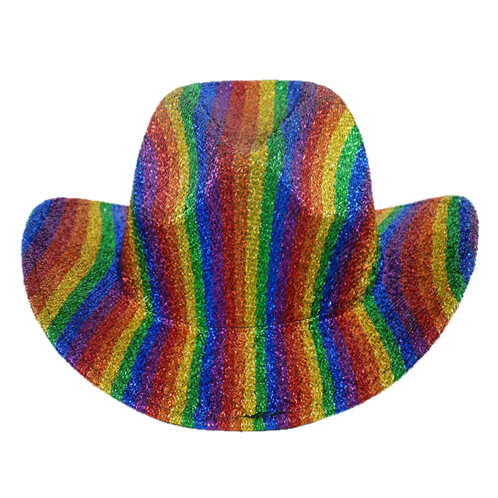 قبعة فيدوراس للسيدات، قبعة كلاسيكية مخططة بألوان قوس قزح، قبعة بنما كاجوال، إكسسوارات ملابس الحفلات