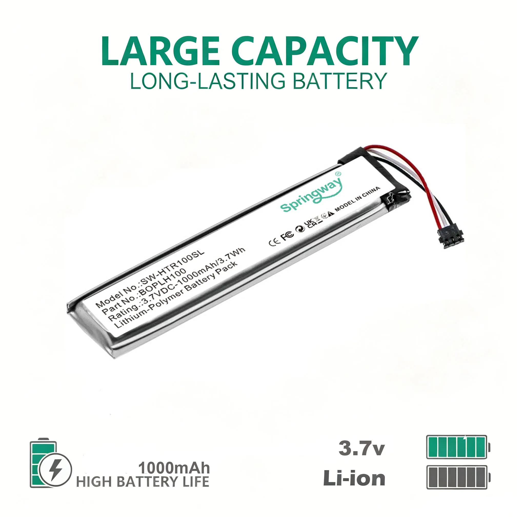 VR Battery  BOPLH100, 35H00244-00M for HTC Vive Handle Controller VR, SS 3.7V/1000mAh