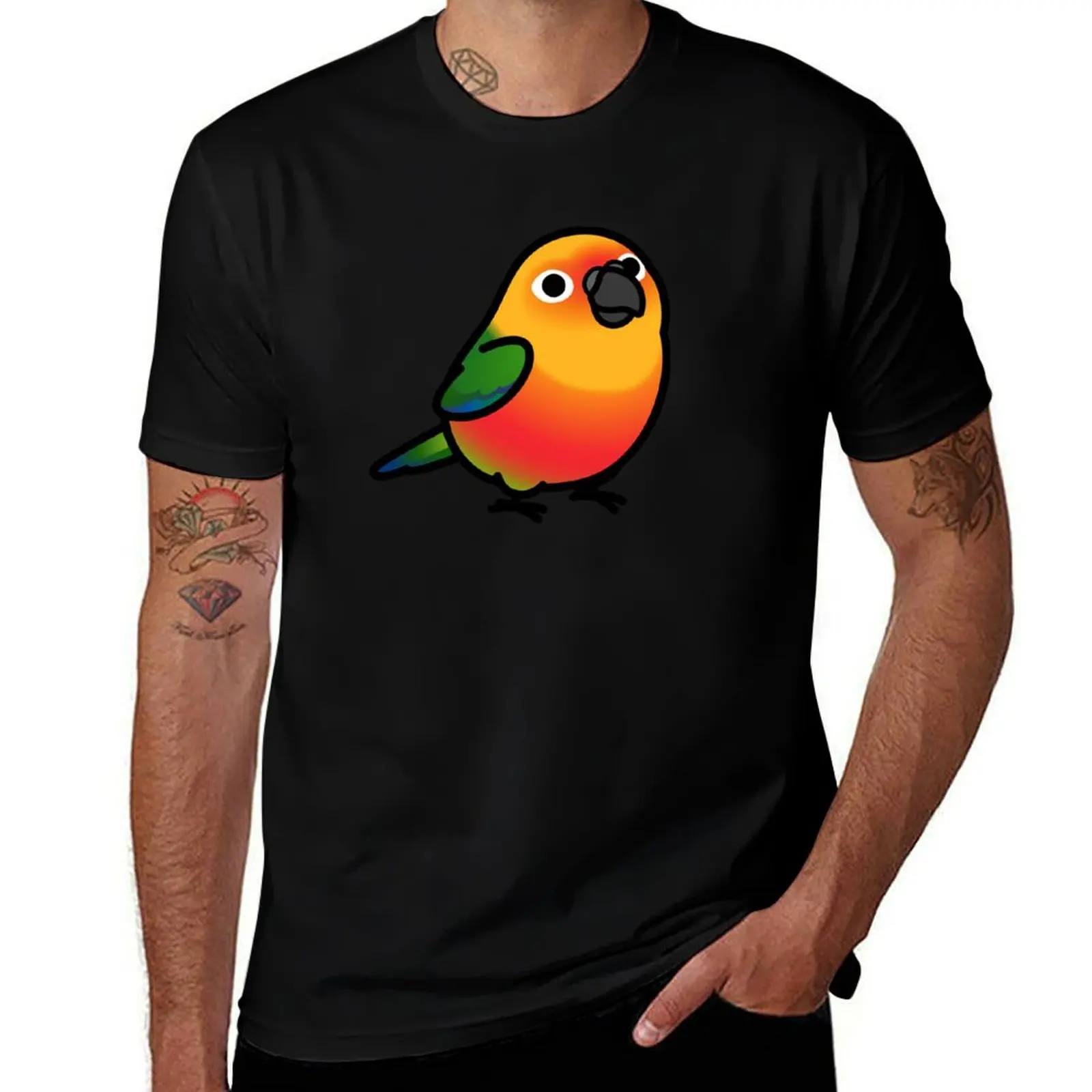 Chubby Jenday Conure T-Shirt Daily Work Short Sleeve Top T-Shirt