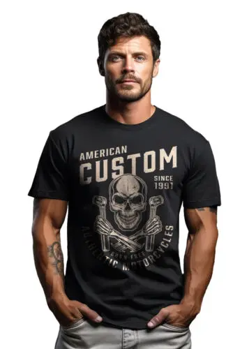 ShirtShack Skull & Bones Authentic Funny T-Shirt - Rock the Badass Look! 100% Co