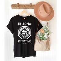 Dharma Tee DHARMA Initiative 1977 TV Show LOST Printed Cotton T-shirt Lost Tv Show Fan, Retro Gift Lost Series