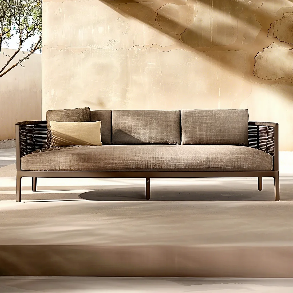 

Modern Luxury Aluminum Patio Sofa Set Durable Metal Outdoor Dining Living Room Furniture for Farmhouses Bedrooms Parks