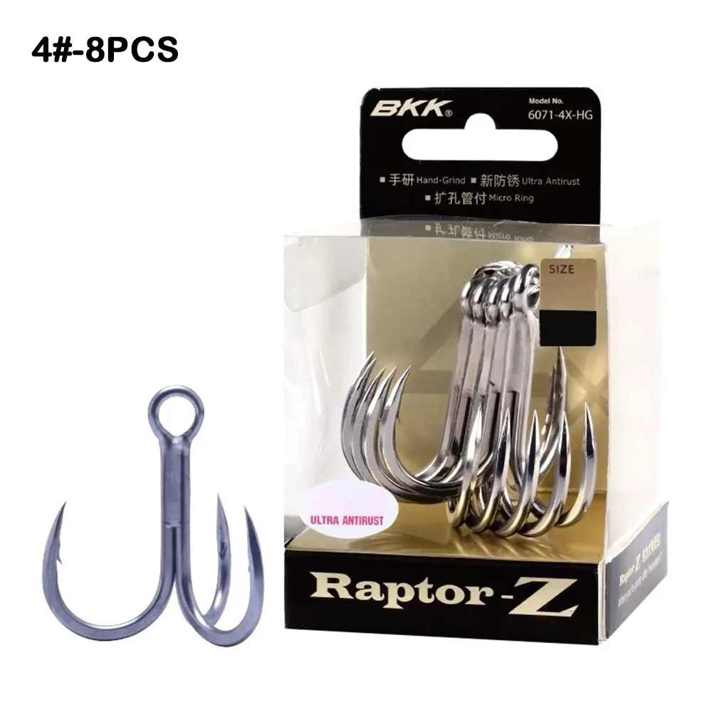 NONE 5/6/7/8PCS 4X Intensive Anti-rost Super Sharp Angelhaken Drillinge Angelhaken High Carbon stahl Matte Zinn Haken Angelgerät 4