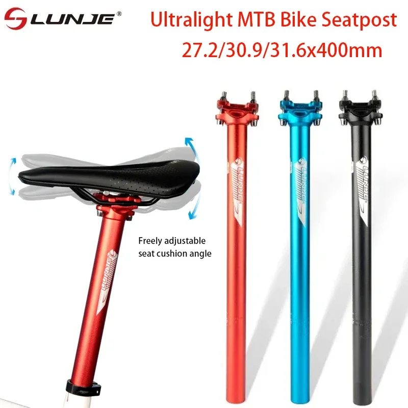 

Mountain Road Bicycle Seatpost Ultralight Aluminum Alloy MTB Bike Seat Tube 27.2/30.9/31.6mmx400mm Double Nail Cycling Parts