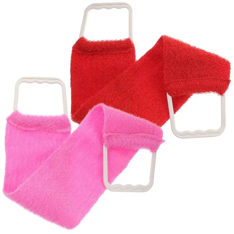 Back Scrubber Towel Exfoliating Shower Cloth Double- sided for Bath Shower Scrub Strap Spa Towel Massage Scrubber (Random Color)