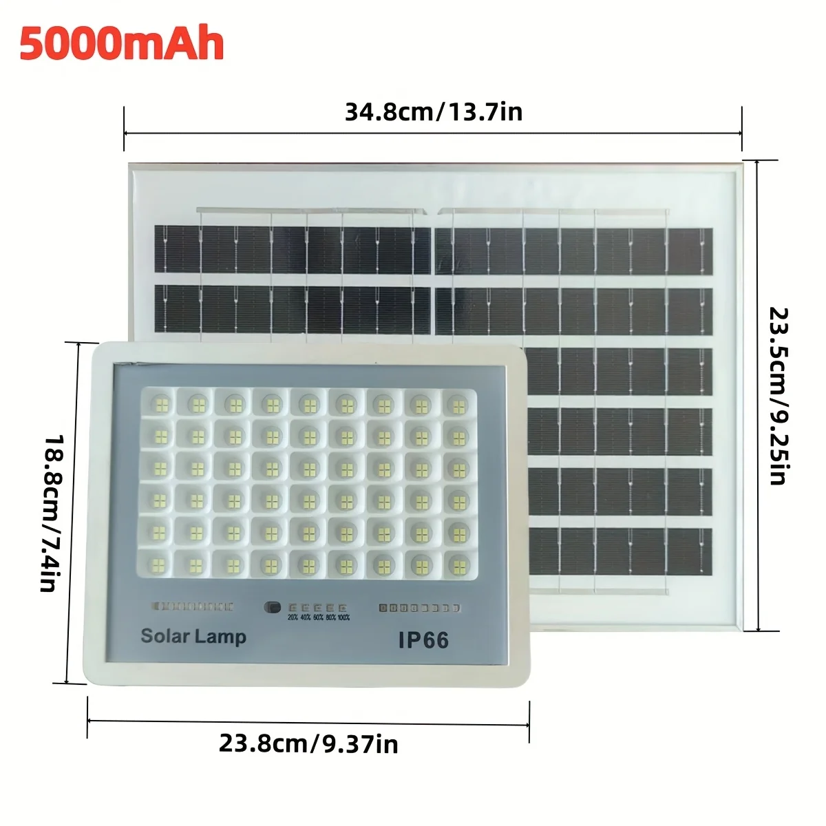 Solar Wall Light, 5000mAh/10000mAh Motion-Sensor LED Spotlight, Remote Control & Timer, Outdoor Lighting for Garden,   Garage