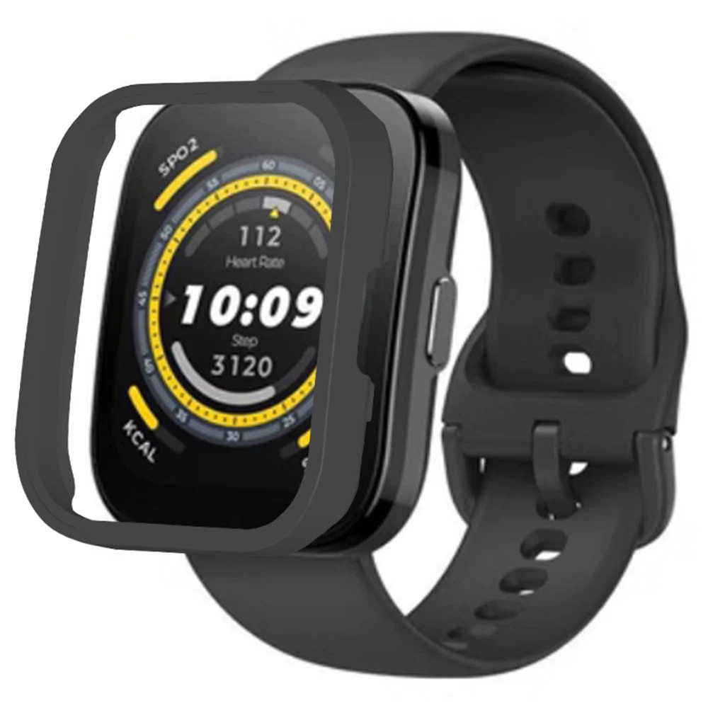 

Чехол для часов Huami Amazfit Bip 5, жесткий защитный чехол для ПК, полузавернутый - черный