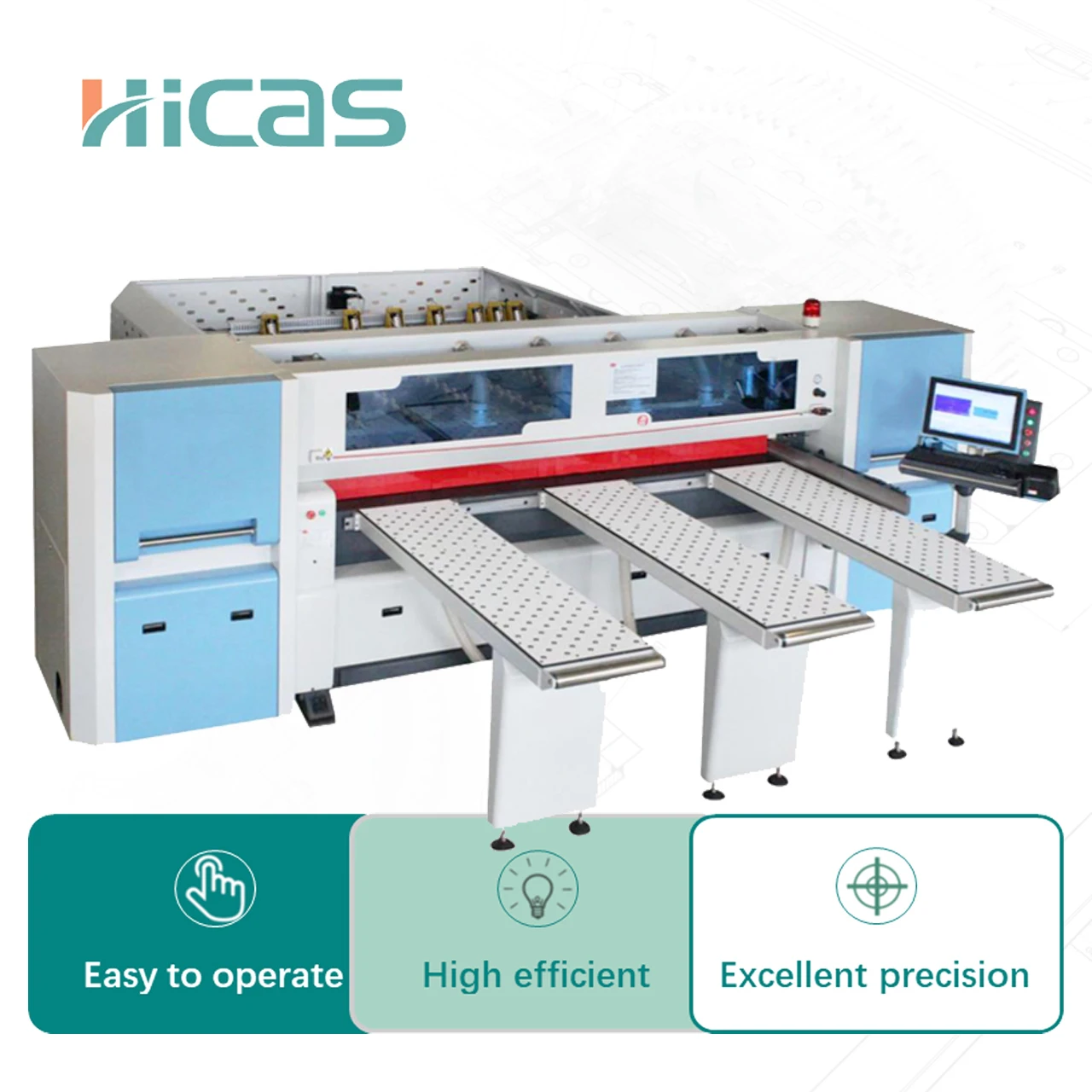 HICAS Wood Woodworking Automatic Computer CNC Beam Panel Reciprocating Cutting Saw Hine For Plywood Mdf