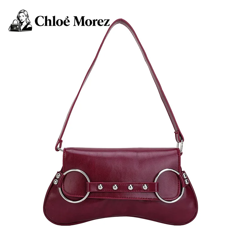 

Fashion Rivet Shoulder Bag For Women, Personalized And Versatile Retro Underarm Bag