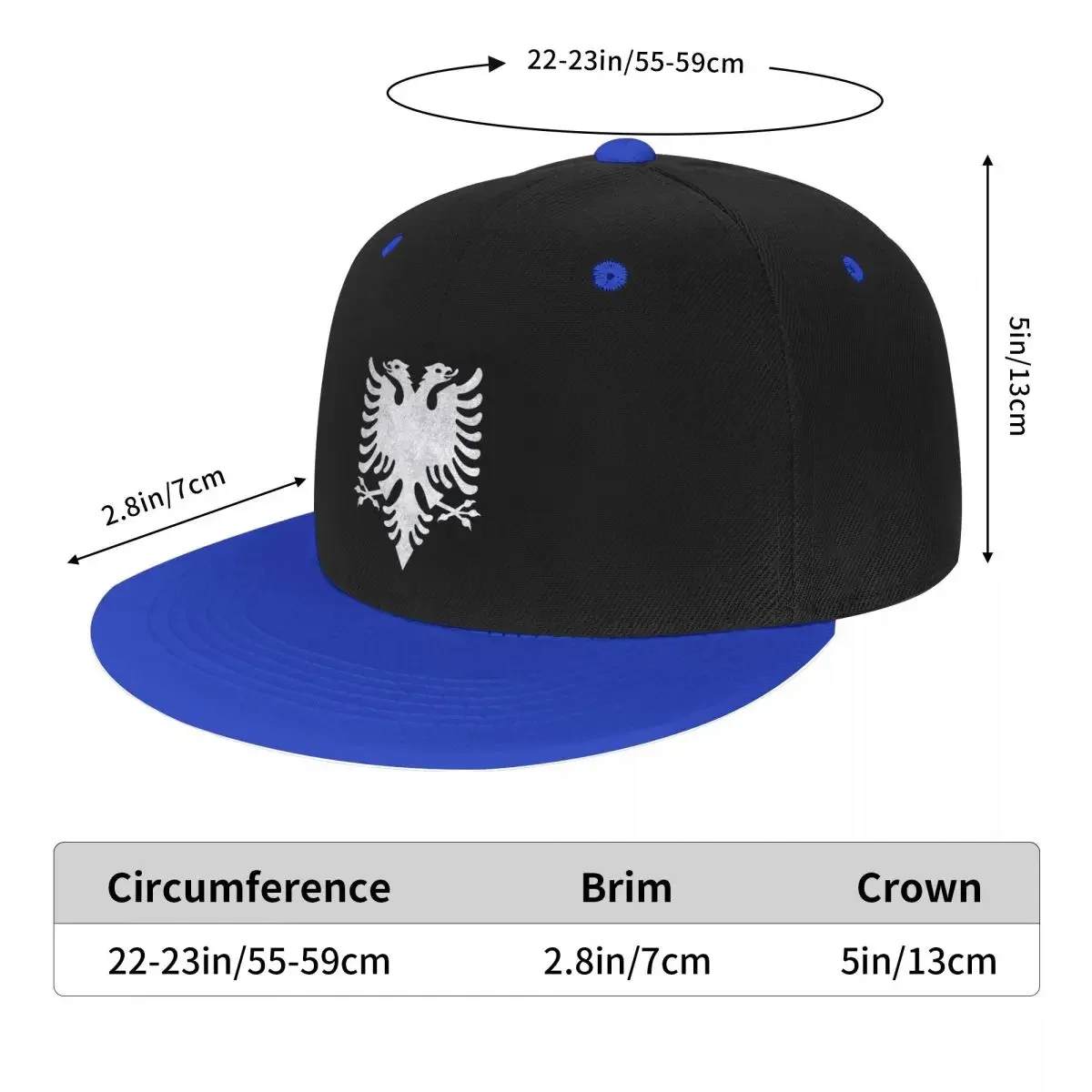 Punk Distressed Albanian Double Eagle Head Crest Hip Hop Baseball Cap Spring Proud of Albania Flat Skateboard Snapback Dad Hat