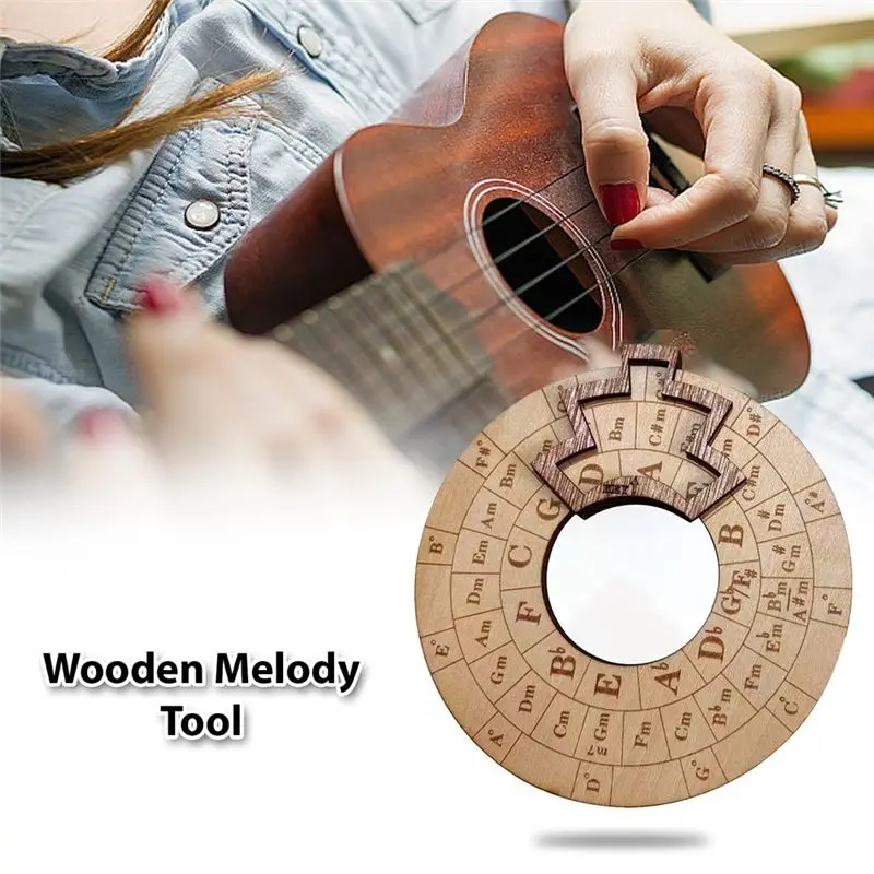 A12E-Wooden Melody Tool Music Instrument Wood Melody Maker Circle Of Fifths Wheel, Circle Wooden Wheel And Musical - view 3