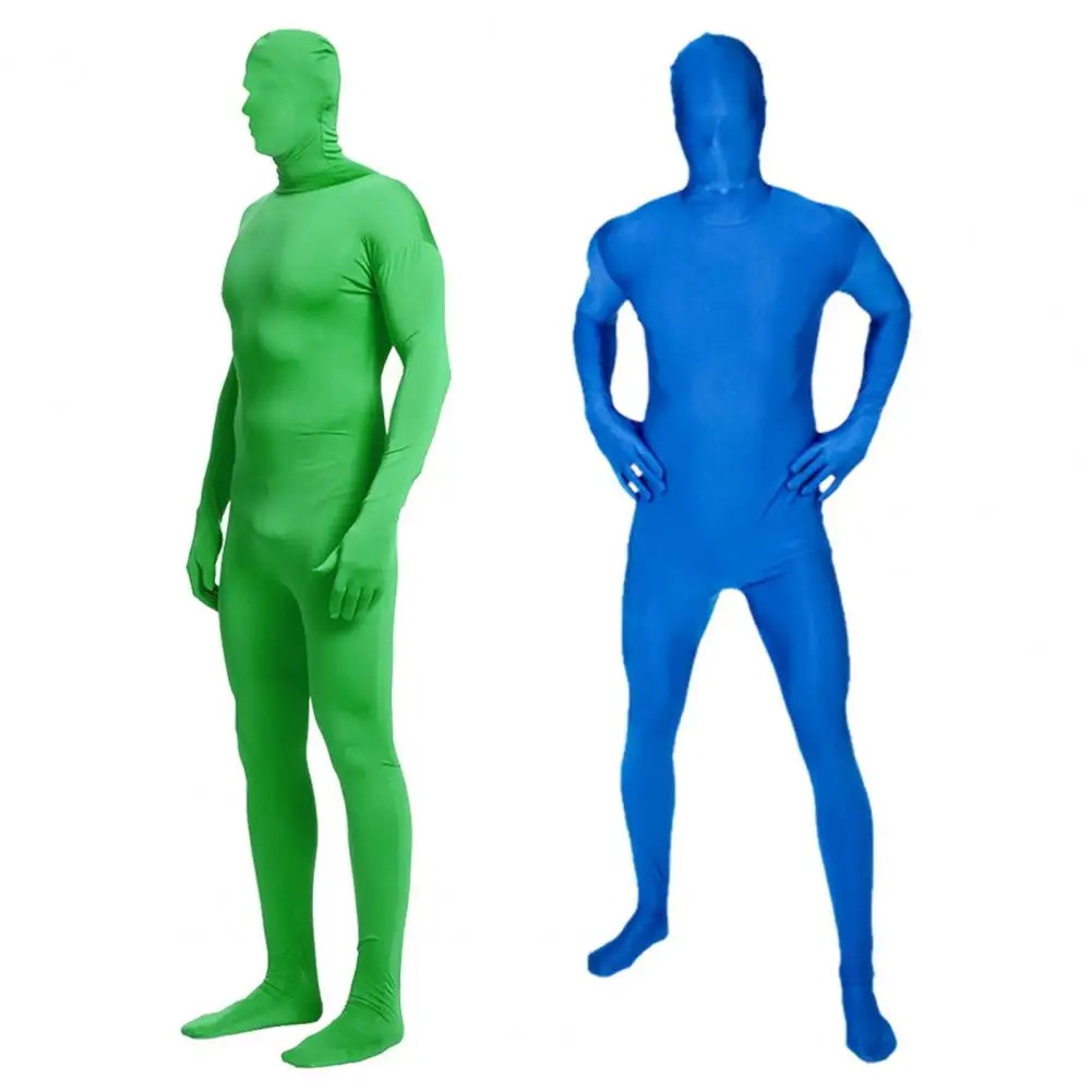 Green Screen Anzug Chroma Key Cosplay Kostüme für Hintergrund Videofilm unsichtbaren Effekt Hintergrund dehnbaren engen Body