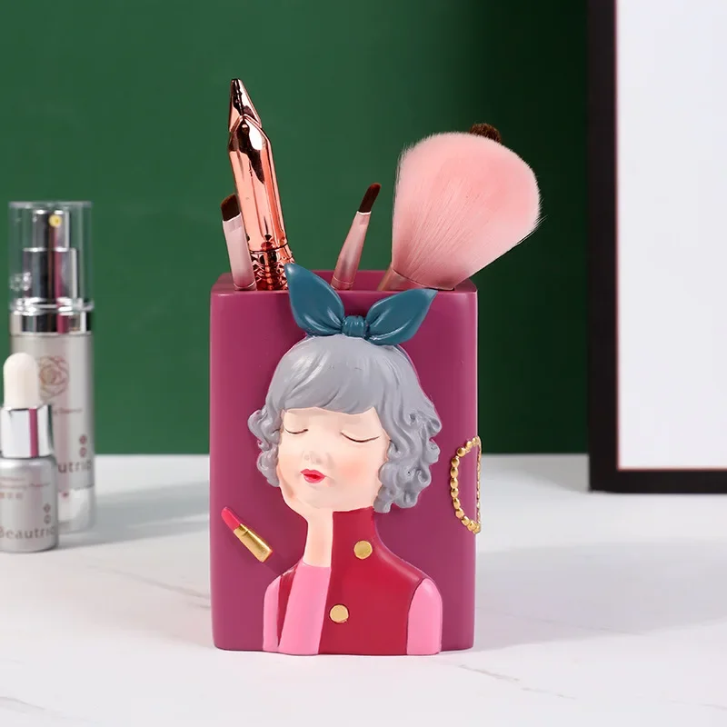 

Креативный милый детский держатель для ручек, настольный менеджер, новая милая девушка, офисные канцелярские принадлежности, коробка для хранения косметики