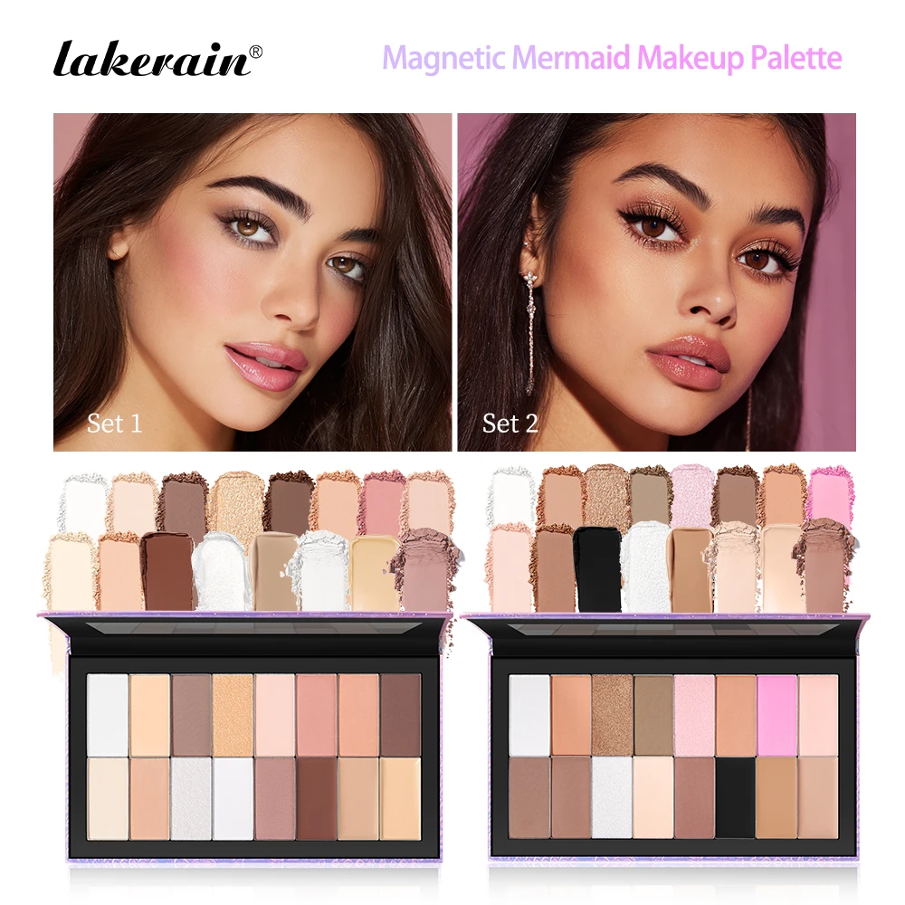 لوحة مكياج حورية البحر المغناطيسية من Lakerain مقاومة للماء تدوم طويلاً وخالية من التجاعيد، لوحة ظلال عيون متعددة الأغراض لمستحضرات التجميل