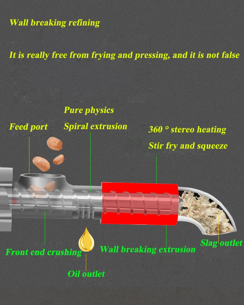 Prensa de aceite de acero inoxidable para hogar inteligente, Extractor de aceite de girasol, prensa de calor, máquina para hacer aceite de colza y maní