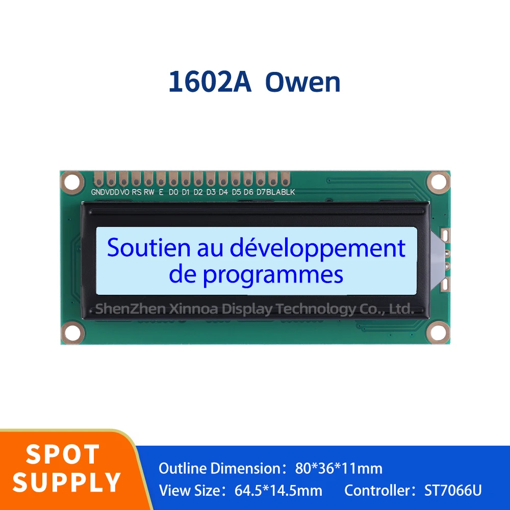

Жидкокристаллический дисплей высокой яркости, ЖК-дисплей 1602 дюйма, напряжение 1,5 в ST7066U, серая пленка с синими буквами, Европейский ЖК-дисплей 3,3 А