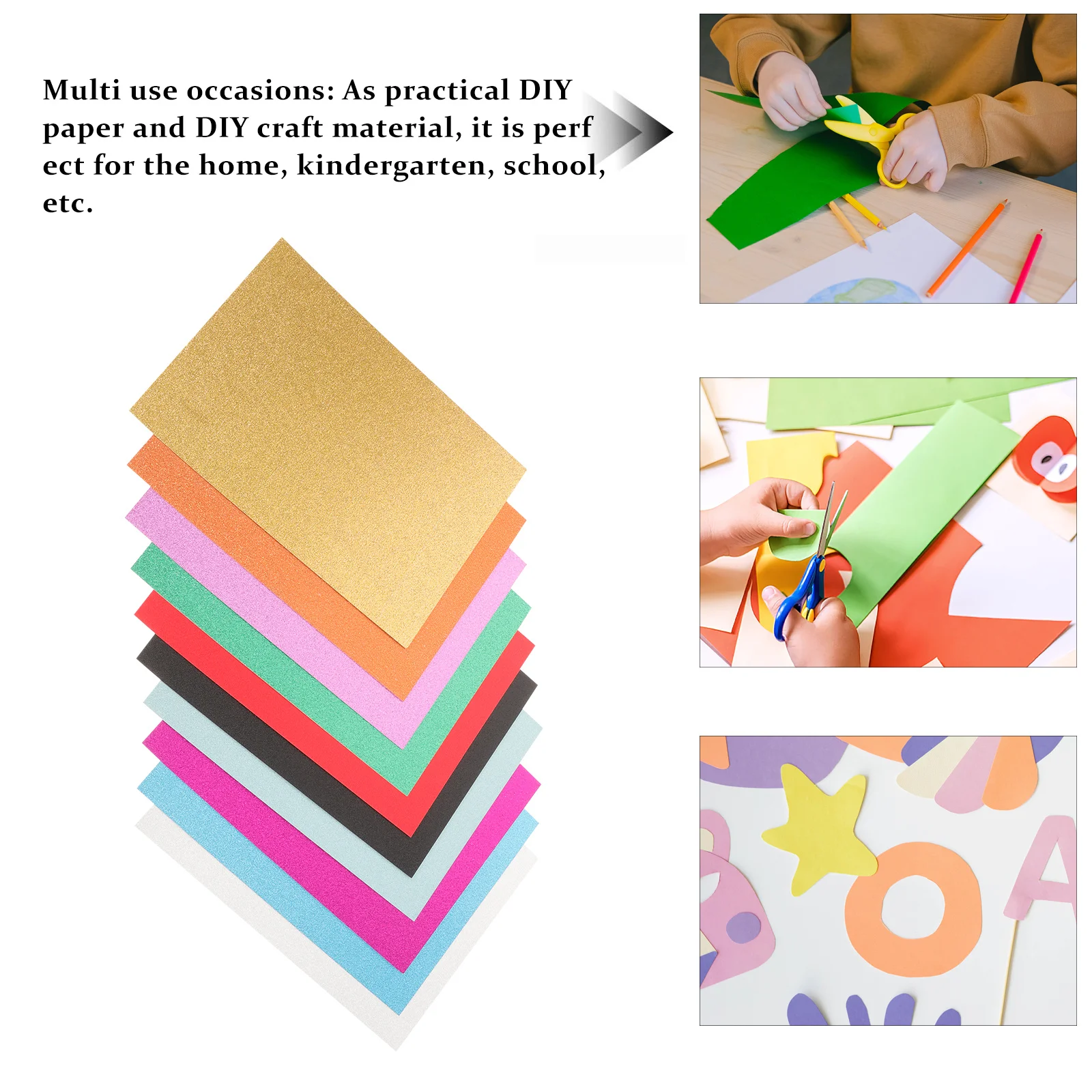

1pcs Glitter Cardstock Paper A4 Shiny Craft Paper For Diy Scrapbook School Party Decor Colored Cardstock Craft Supplies
