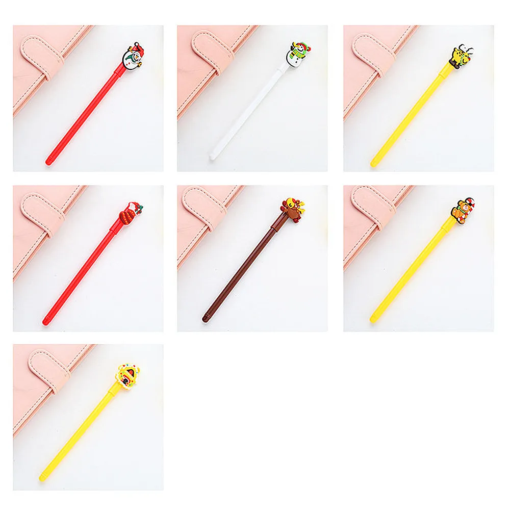 

28Pcs 0.38mm Chic Cartoon Gel Pen for Children Students Tool Fine Tip No Skip Portable Stationery Christmas Pen