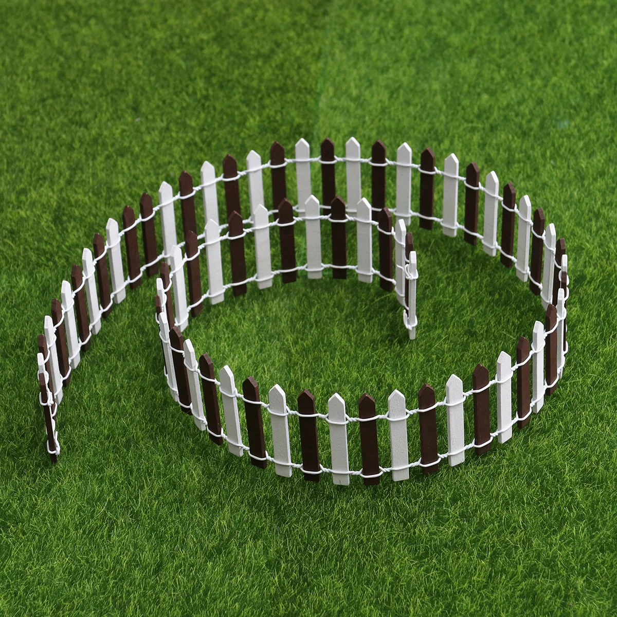 Mini valla de troncos de madera, decoración de jardín artesanal para jardín de hadas, árbol de Navidad, micropaisaje, Mini casa, bonsái, café blanco