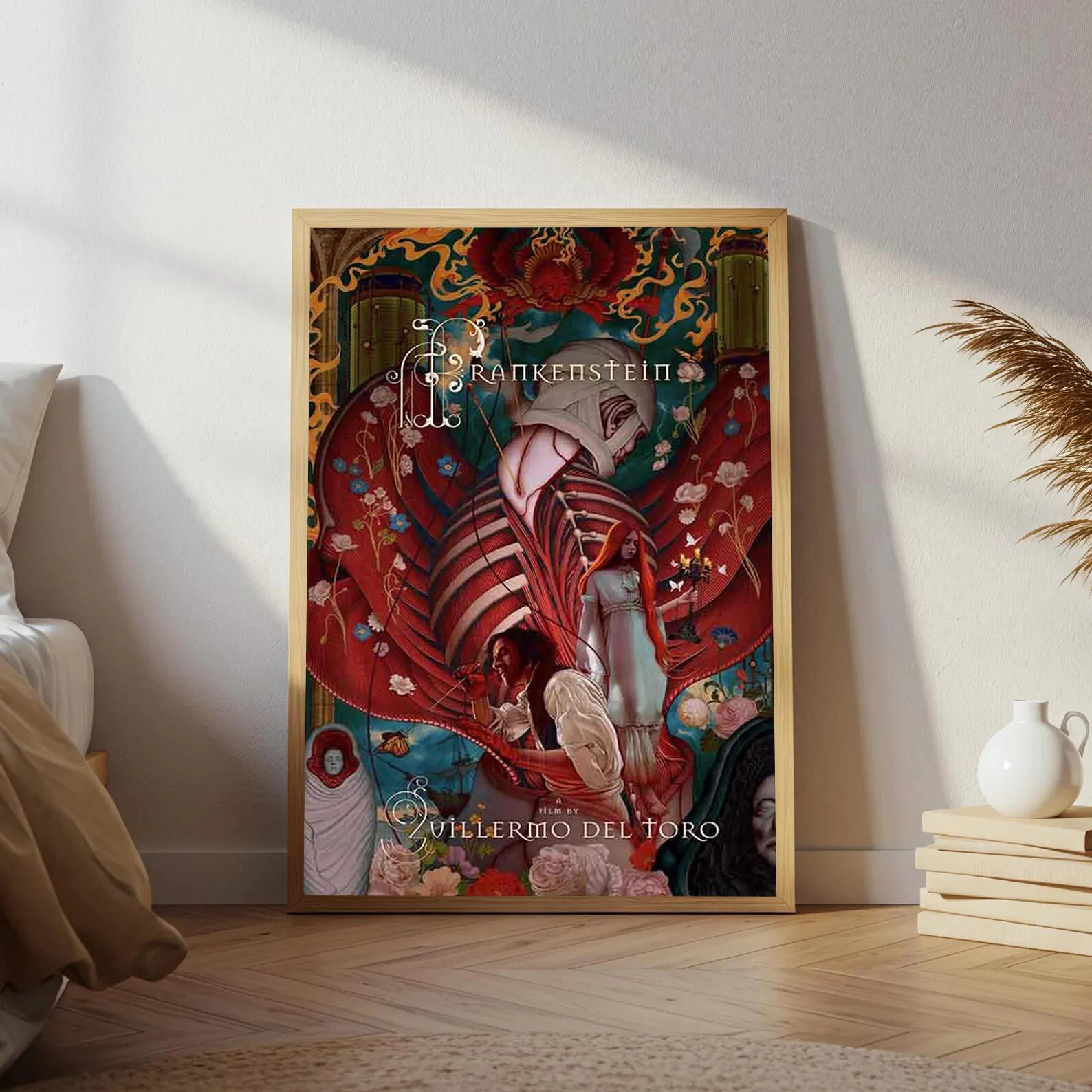 ملصقات مطبوعة على القماش من فيلم فرانكنشتاين، جداريات زخرفية تحت عنوان الفيلم، ديكورات غرفة المنزل الحديثة، هدايا عيد الميلاد، غير مؤطرة #2