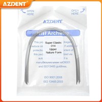 10PCS/Pack AZDENT Dental Orthodontic Super Elastic Niti Round Rectangular Arch Wires Nature Form Archwire Upper Lower