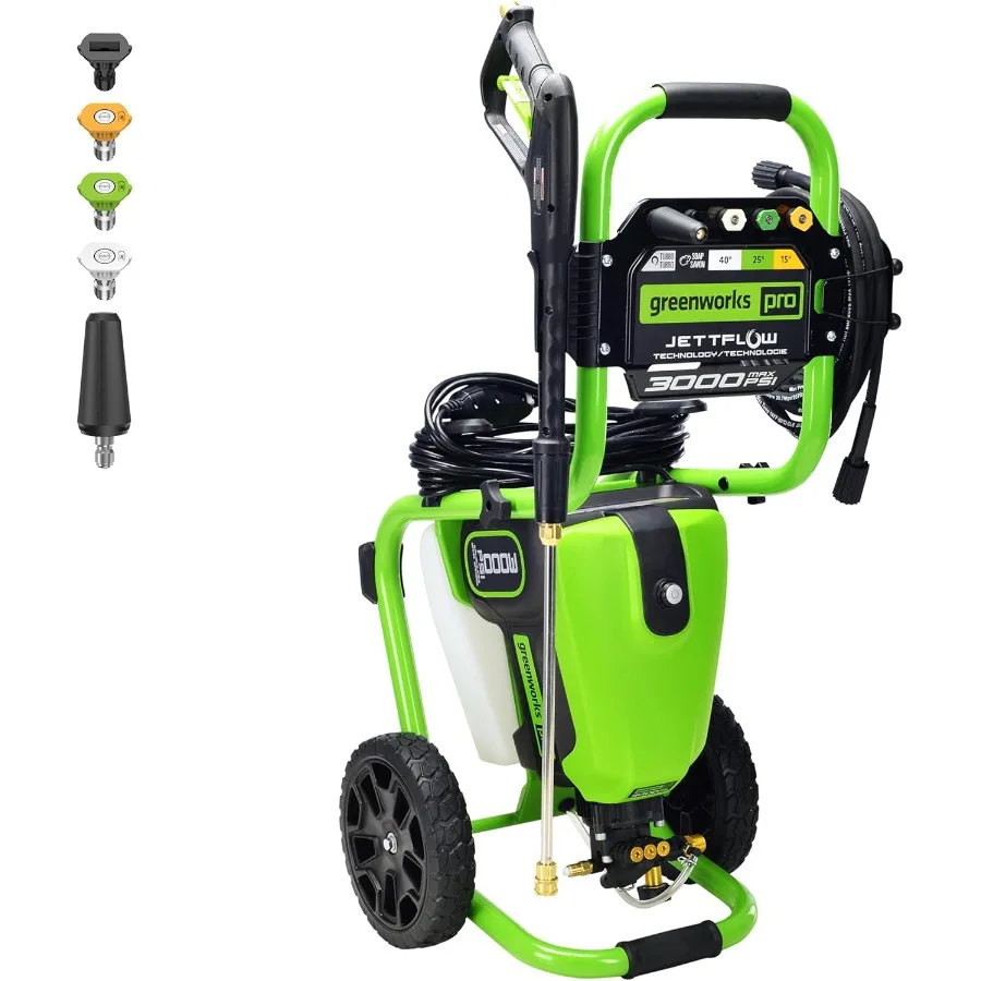 

Pro Brushless 3000 PSI CSA Certified 2.0 GPM Max Electric Pressure Washer with Rugged Steel Frame 25 FT Hose 35 FT GFCI Power C