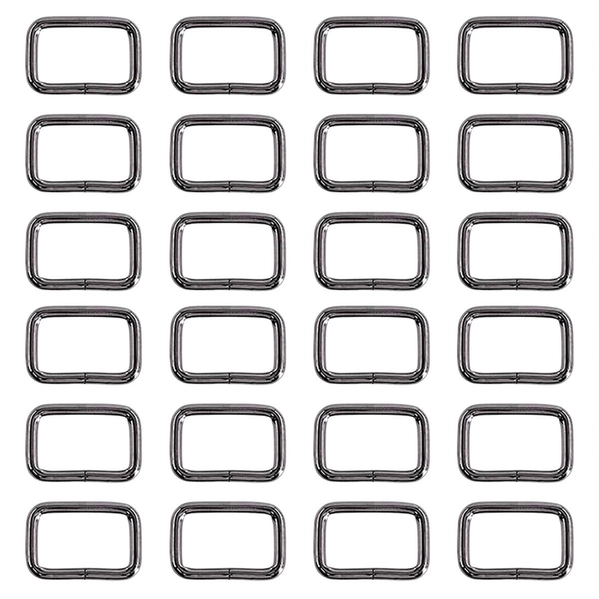 20Pcs Metal Rectangular Buckle Slip Ring for DIY Straps