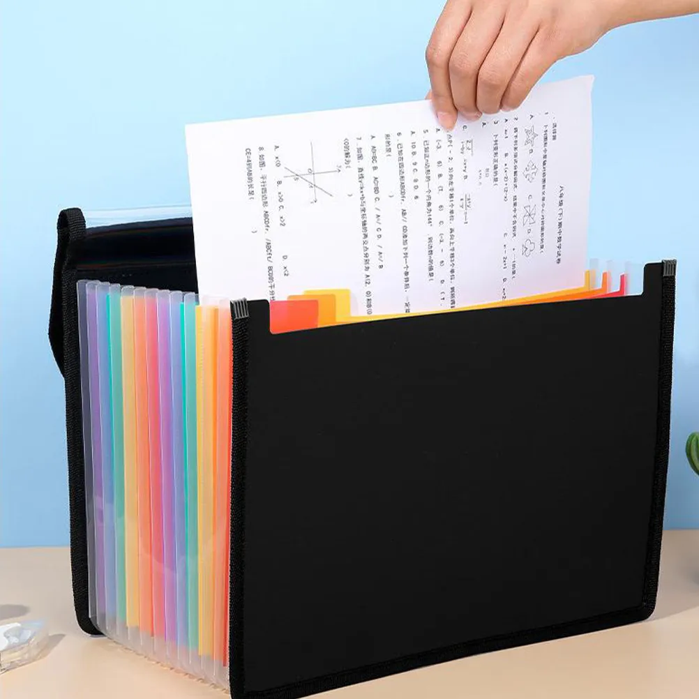 

2Pcs Expanding PVC File Folder Accordion Design Multi-Layer Document Organizer for Office School Business Receipts Papers Cards