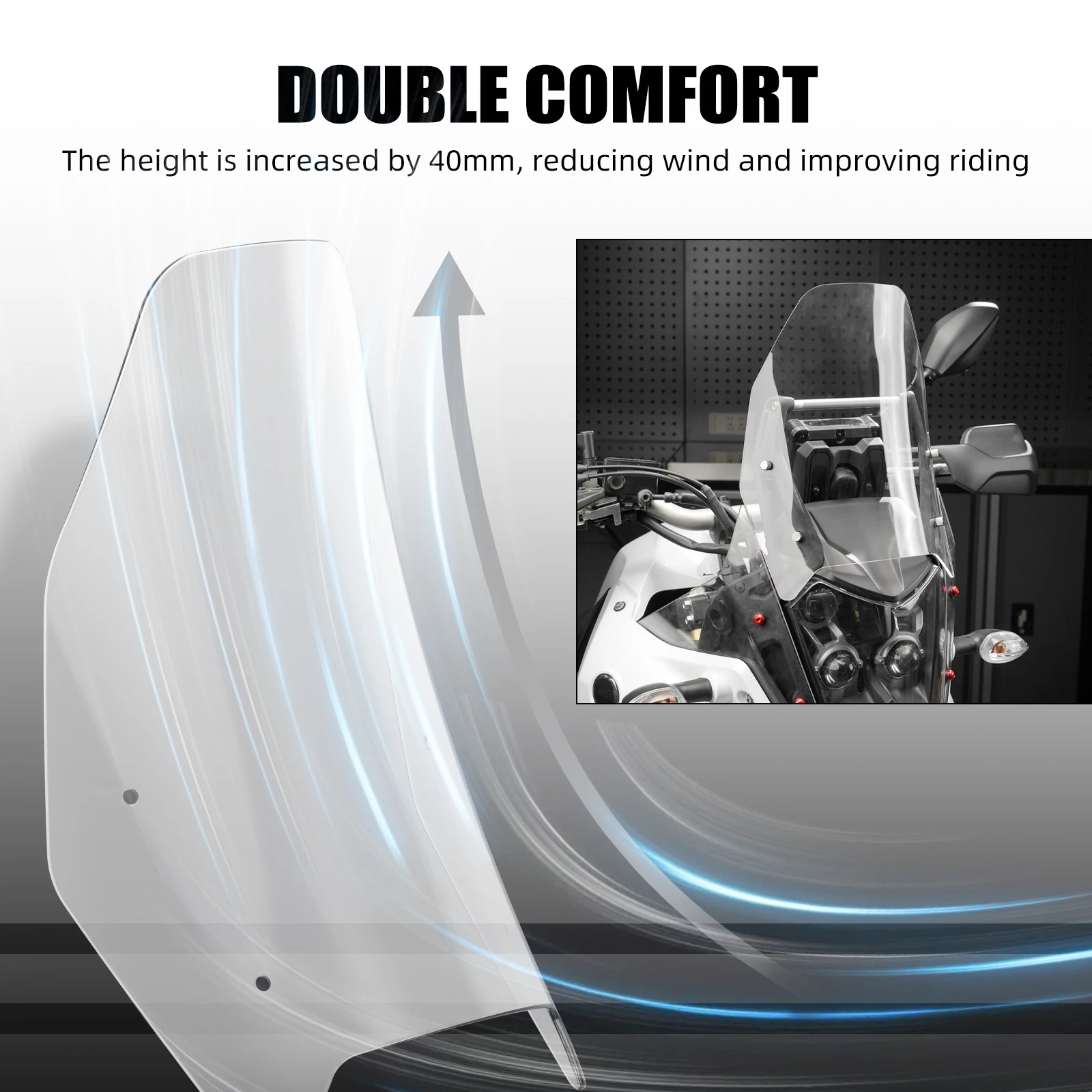 Für Yamaha Tenere 700 2019–2024 2023, Windschutzscheibe, Windschutzscheiben-Einsteller, Windschutzscheibenhalterung, Tenere 700 XTZ 700 2019–2024 – Detail 9