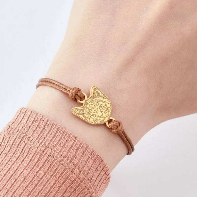 

Регулируемый браслет из нержавеющей стали для женщин, изображение собаки или собаки под заказ, для влюбленных, с фото, подарок, ювелирное изделие