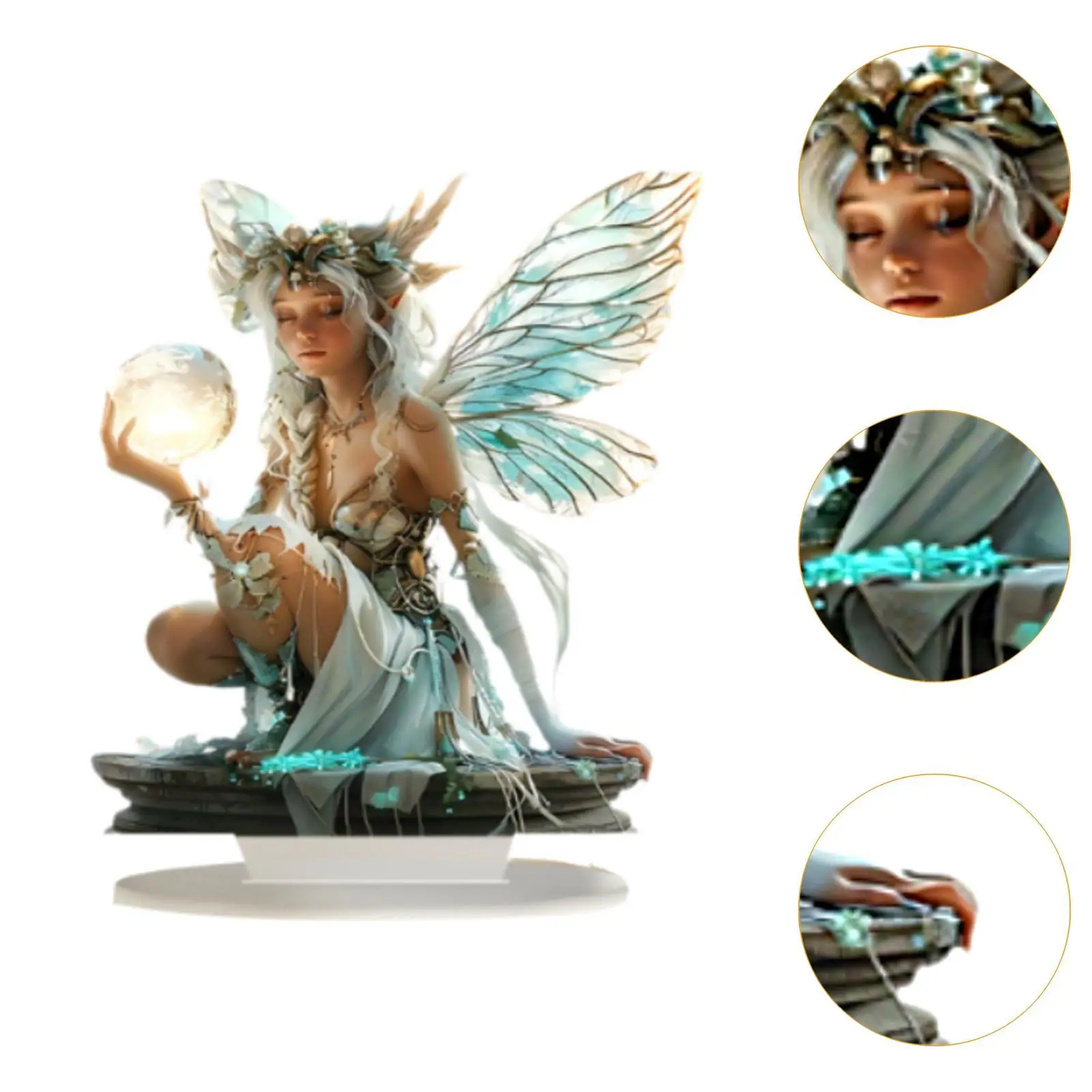 2D قزم الجنية الديكور الاكريليك الفن الحرفية المقتنيات الزخرفية سطح المكتب فتاة جميلة تمثال مسطح للمنزل رف الكتب مكتب