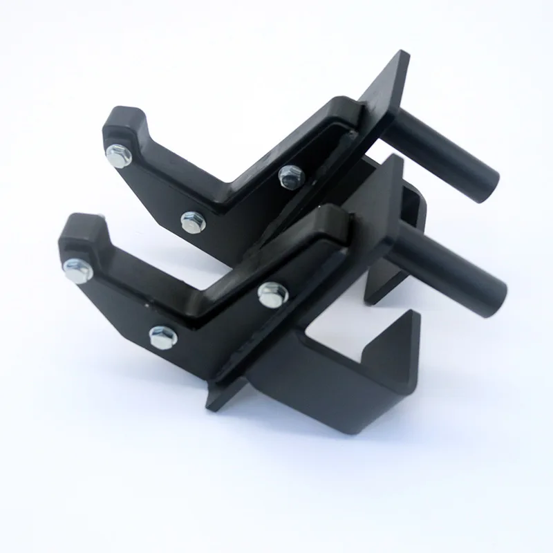Adjustable Commercial J-Shape Steel Barbell Hooks 75mm Tube Gym Fitness Accessory