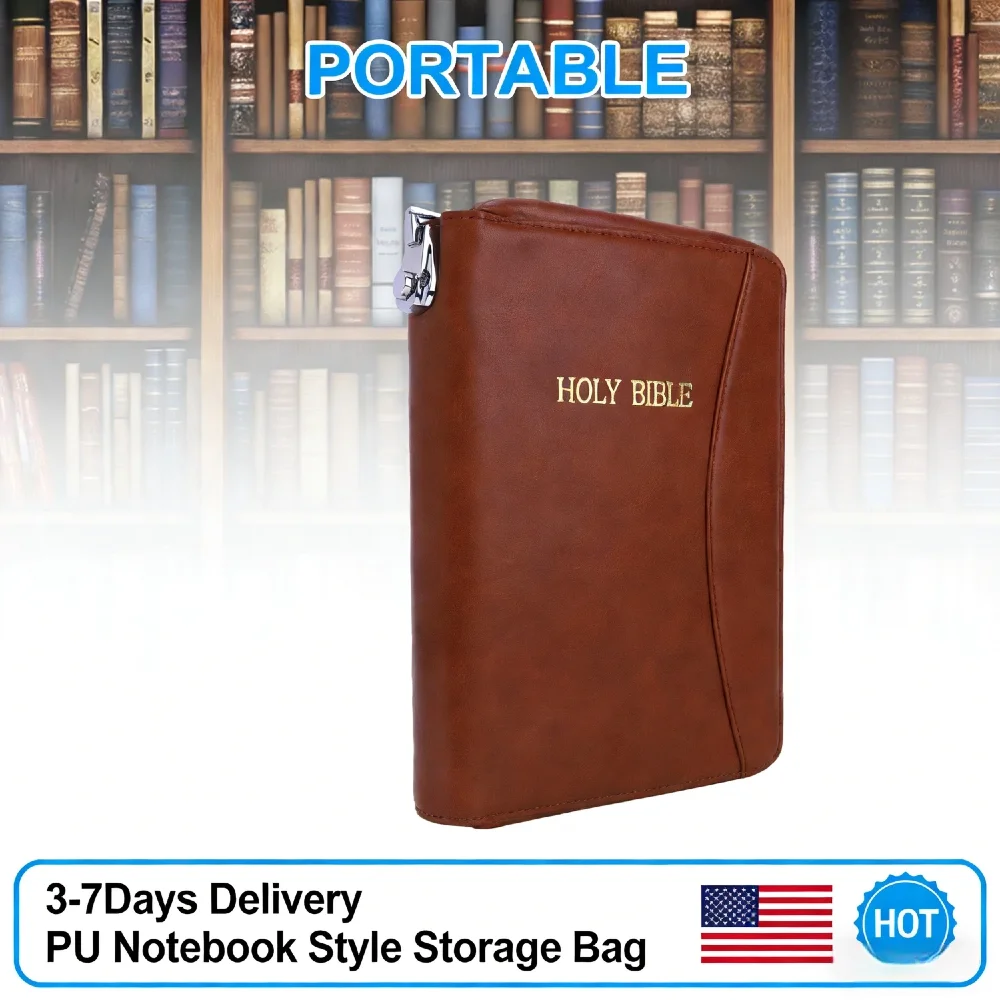 

Lockable Soft Pistols Case Holy Bible Leather Gun Bag Concealed Carry Pouch Anti-Theft Zipper Shockproof Padding Fits Glocks