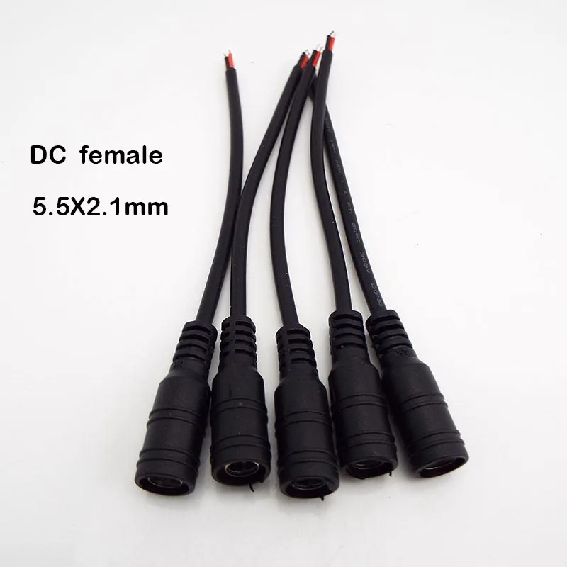 5.5x2.1 Plug white DC male or Female Cable Wire Connector For 3528 5050 LED Strip Light u