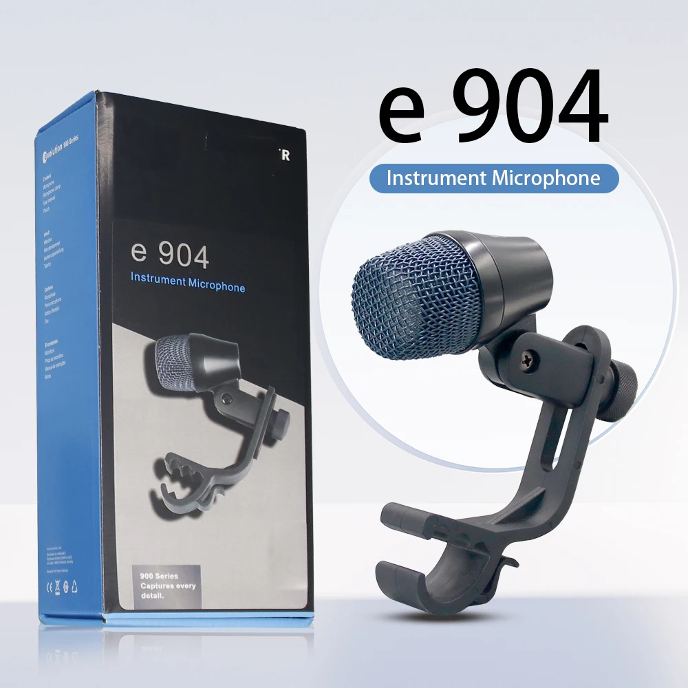 

e 904 Dynamic Supercardioid Microphone for Drum Tom Snare Guitar Amp Live Performance Studio Recording High Quality Sound