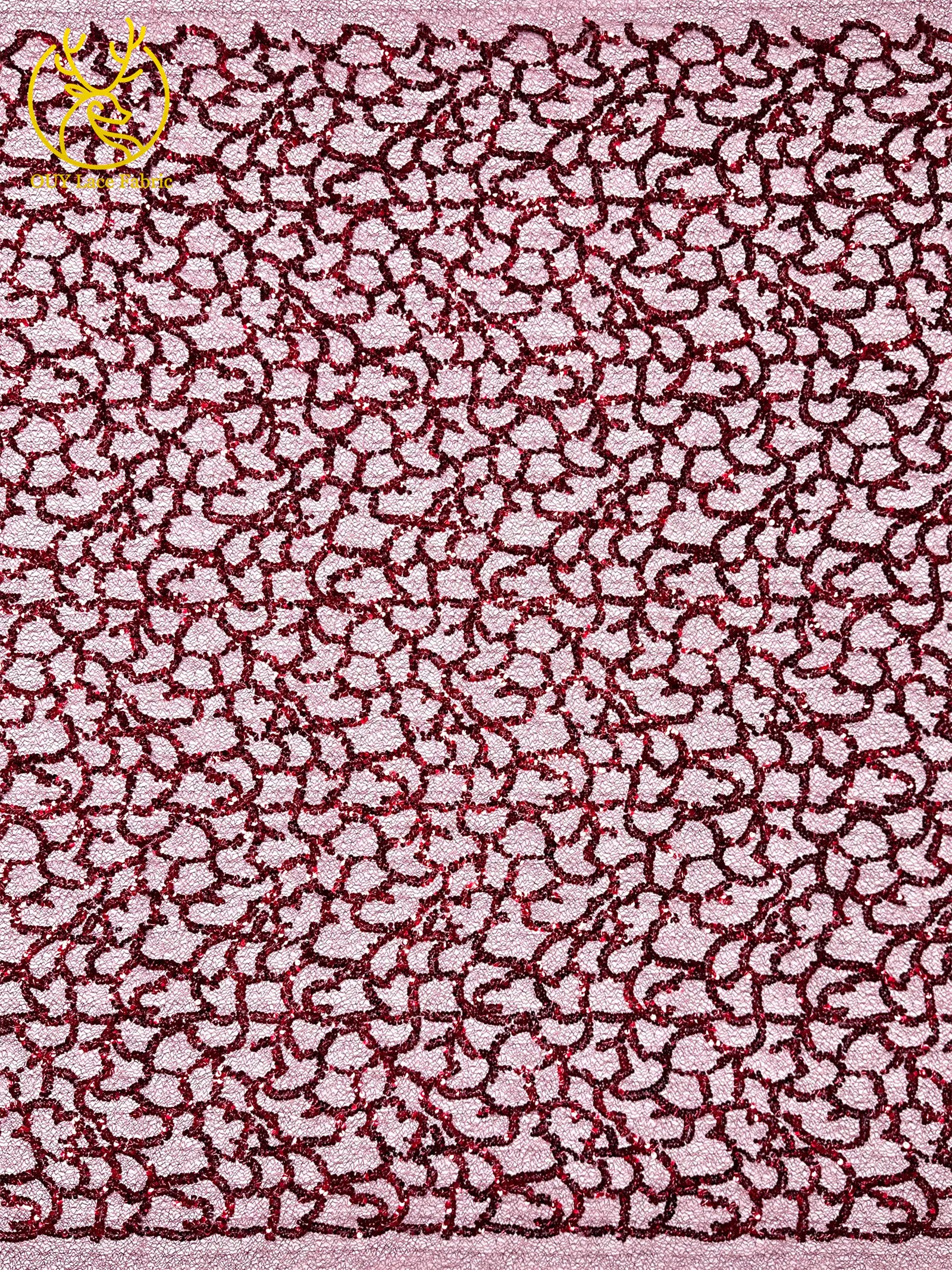Großhandel Französischer Spitzenstoff 2026 Hochwertiger afrikanischer nigerianischer Pailletten-Spitzenstoff, geeignet für Partykleid-Nähmaterial – Detail 10