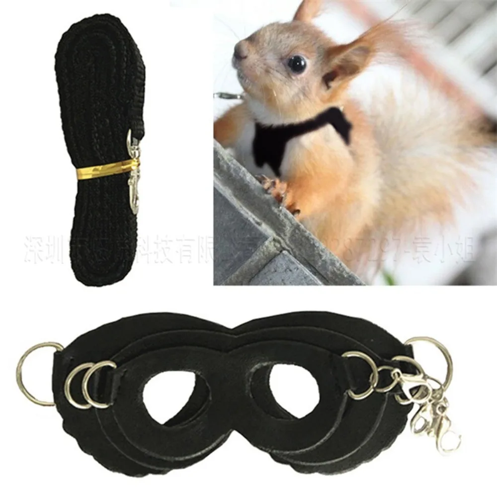 3Pcs PU Leather Hamster Chest Strap 3Colors Anti Lost Rope Squirrel Leash Traction Rope Windproof Small Guinea Pig Harness