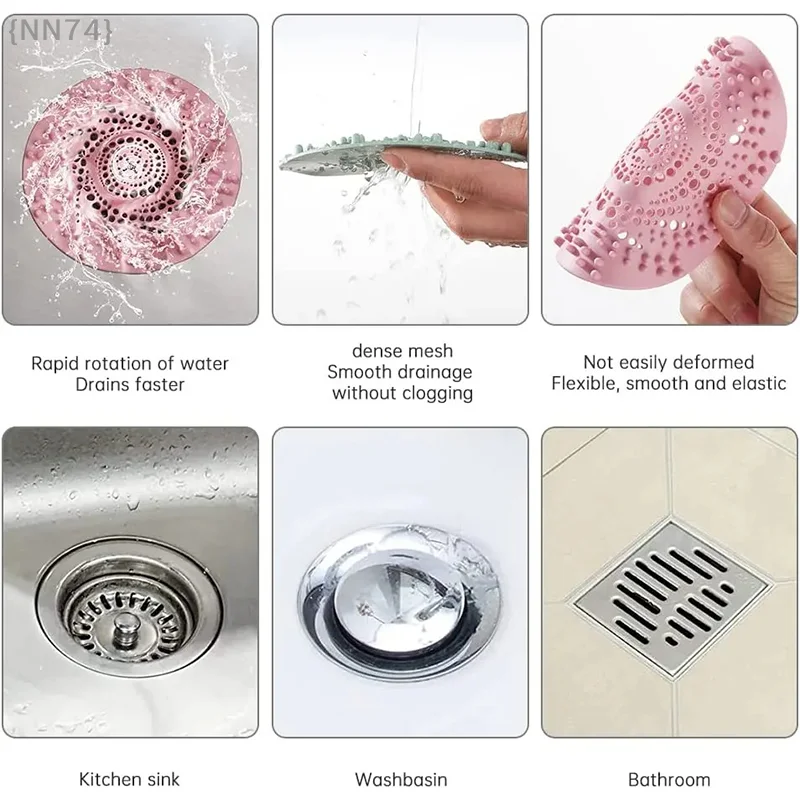 1Pc Silicone Hair Catcher – Universal Drain Strainer For Kitchen Sink & Bathroom Shower, Floor Filter Accessory