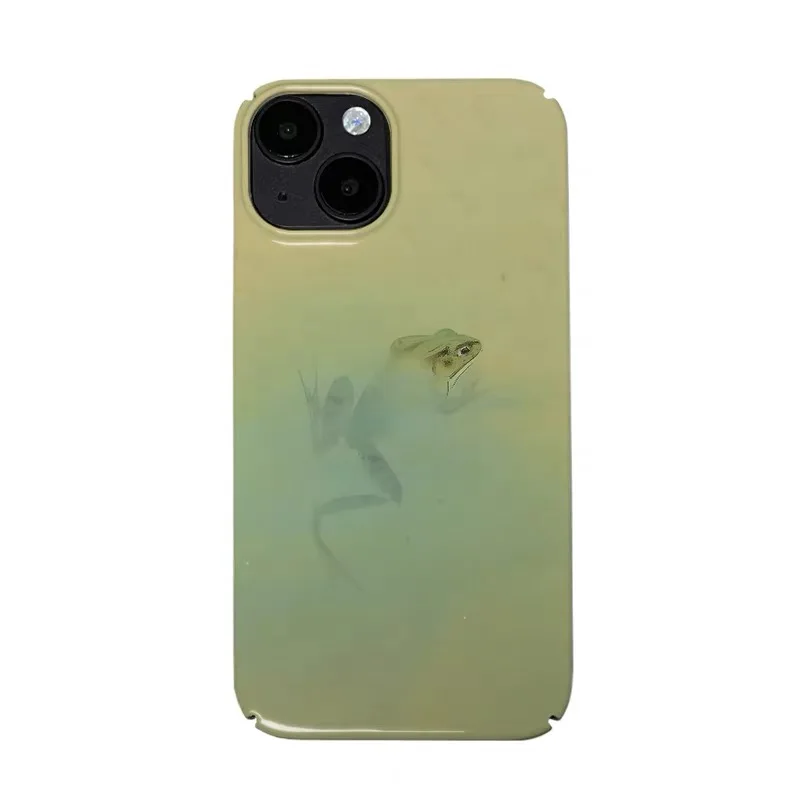 

Korean Ins Green Gradient Frog Phone Case for IPHONE 17 Air 16E 15 PROMAX 14 Plus 13 12 MINI 11PRO 16Plus XR Acrylic Phone Cover
