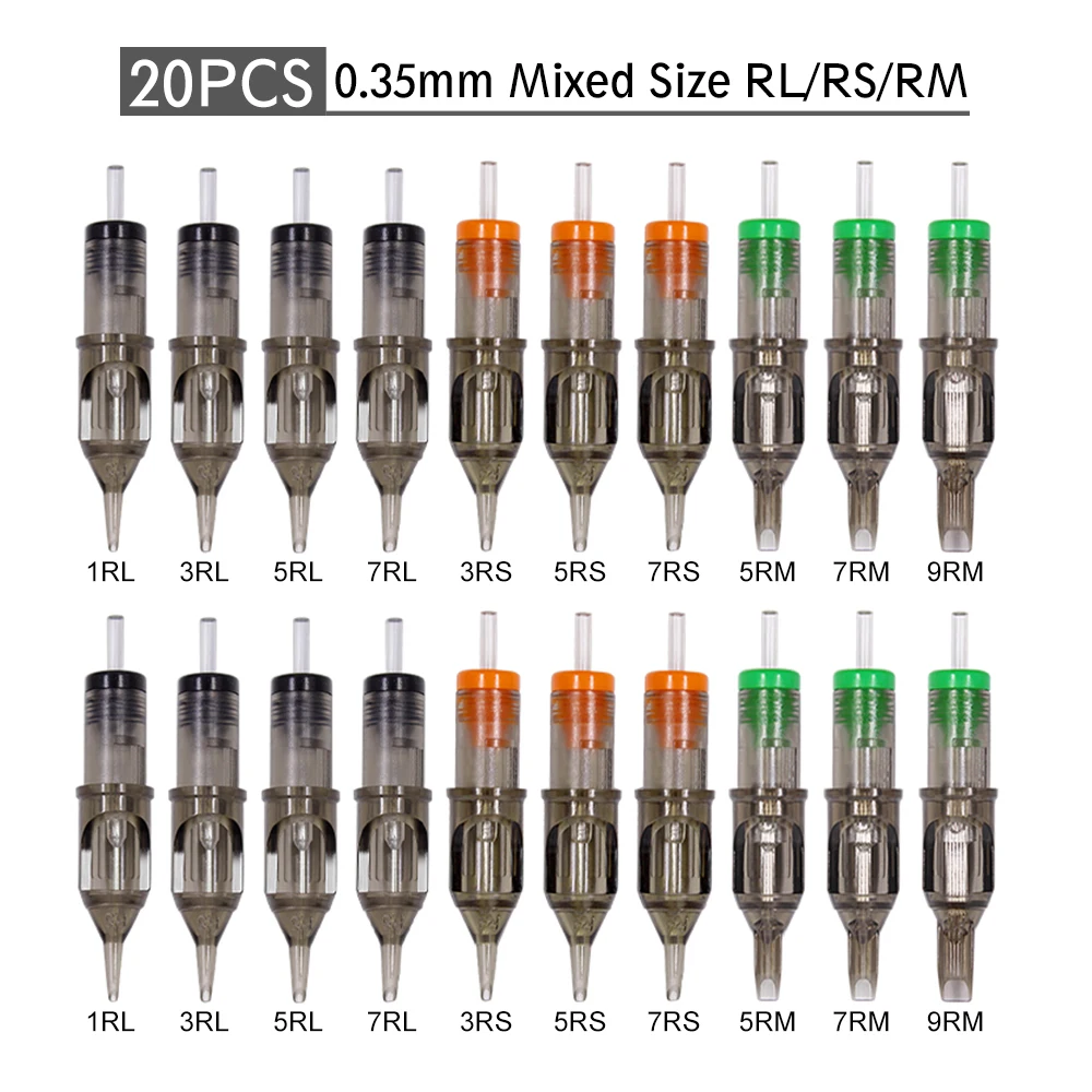 

Mixed Tattoo Needles Cartridge Needle Disposable Cartridge Tattoo Needle RL RS RM M1 Tattoo Needle for Universal Tattoo Machine