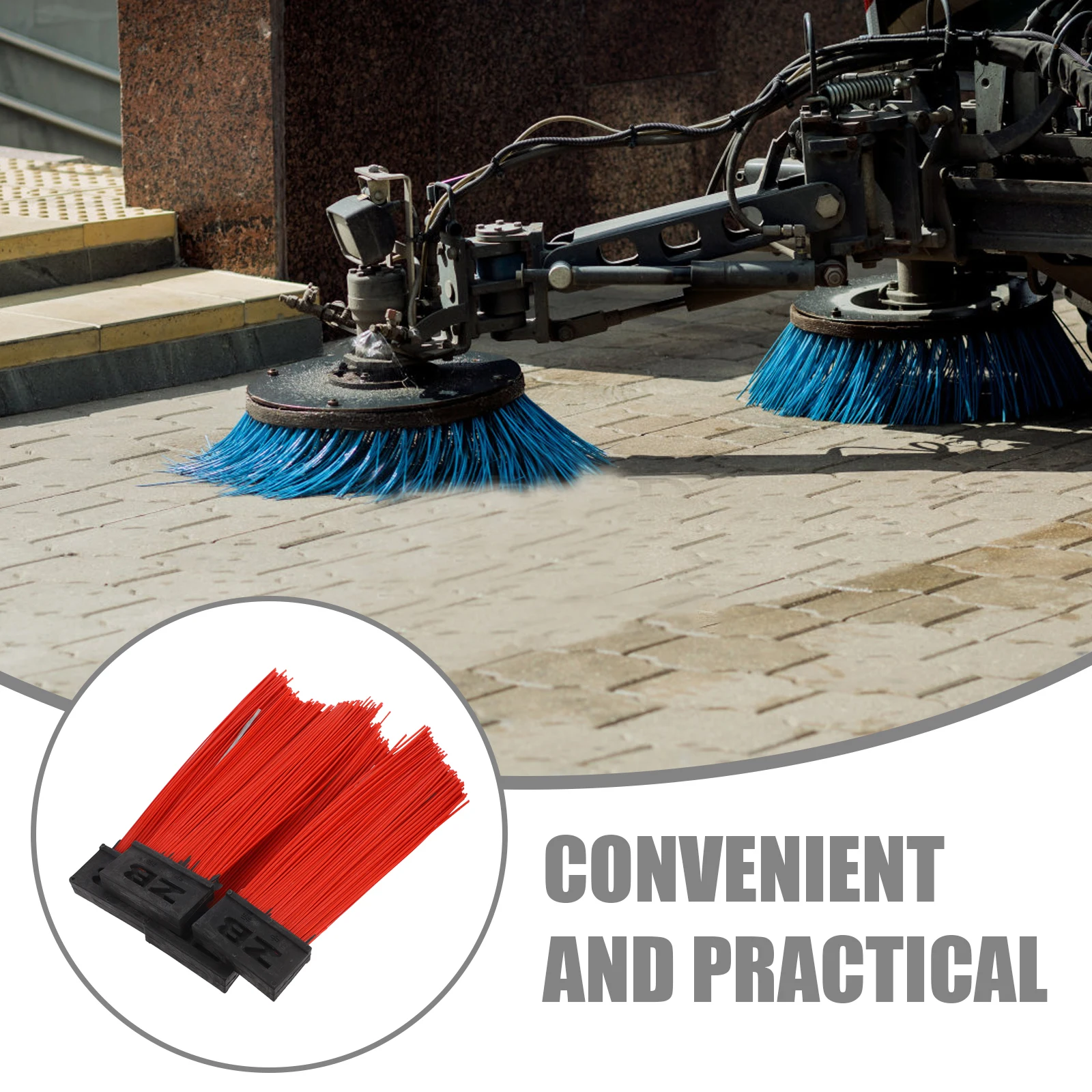 

4pcs Sanitation Brush Heavy Duty Street Sweeping Cleaner Push Broom Head Replacement PP Steel Wire Dust Removal Tools