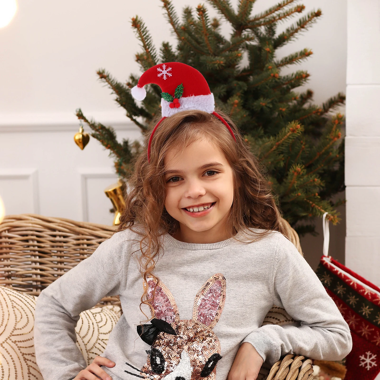 Diadema con sombrero de Navidad, accesorios bonitos para el cabello para fiesta, Festival, decoraciones navideñas, aro para cabeza de Papá Noel, 3 uds., 2023